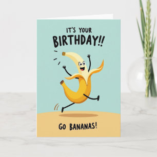 Cartão de Aniversário de Banana Alegre