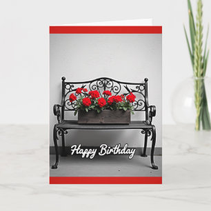 Cartão de Aniversário de Banco de Jardim