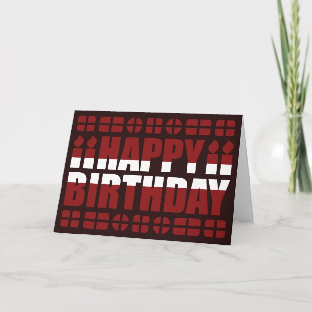 Cartão de Aniversário de Bandeira da Letónia (Frente)