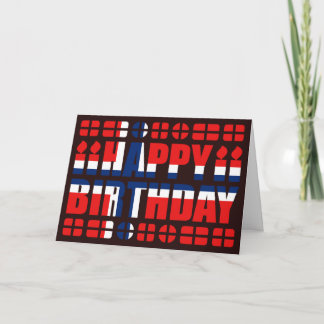 Cartão de Aniversário de Bandeira da Noruega
