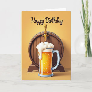 Cartão de Aniversário de Barril Rústico