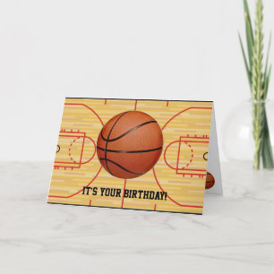 Cartão de Aniversário de Basquete e Design de Quad