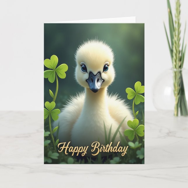 Cartão de Aniversário de Bebê Animal Alegre (Frente)