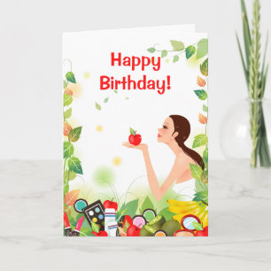 Cartão de Aniversário de Beleza Natural