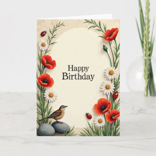 Cartão de Aniversário de Besouro Vibrante