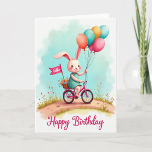 Cartão de Aniversário de Bicicleta Caprichoso