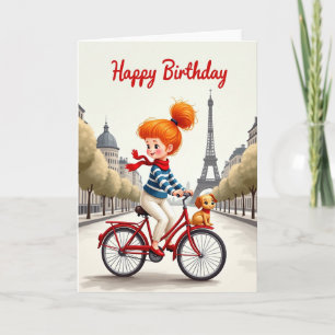 Cartão de Aniversário de Bicicleta Vermelha
