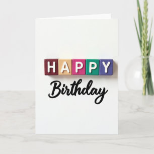 Cartão de Aniversário de Blocos Coloridos
