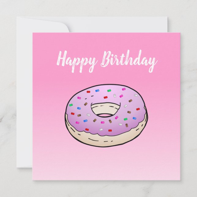 Cartão de Aniversário de Boas-Vindas Raso de Donut (Frente)