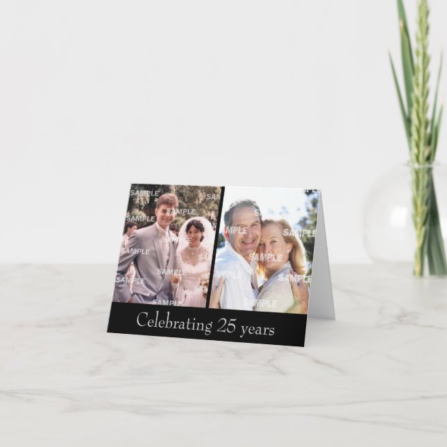 Cartão de Aniversário de Bodas de Prata (Frente)