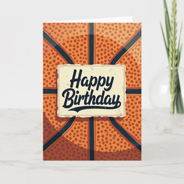 Cartão de Aniversário de Bola Laranja (Frente)