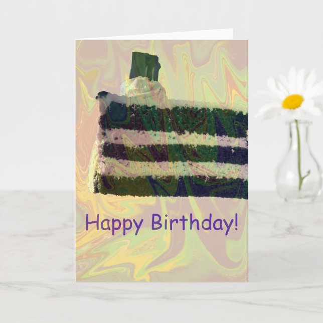 Cartão de Aniversário de Bolo (Planta pequena)