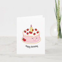 Cartão de Aniversário de Bolo de Cereja