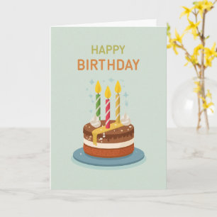 Cartão de Aniversário de Bolo de Menta