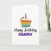 Cartão de Aniversário de Bolo Personalizado Arco-Í
