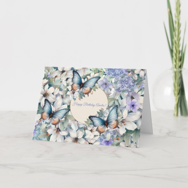 Cartão de Aniversário de Borboletas e Borboletas E (Frente)