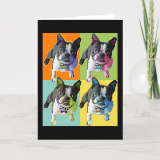 Cartão de Aniversário de Boston Terrier