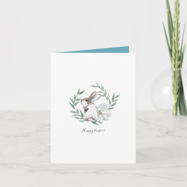 Cartão de Aniversário de Bunny primavera (Frente)