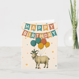 Cartão de Aniversário de Cabra - Festa Engraçada