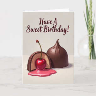 Cartão de Aniversário de Cacau Doce