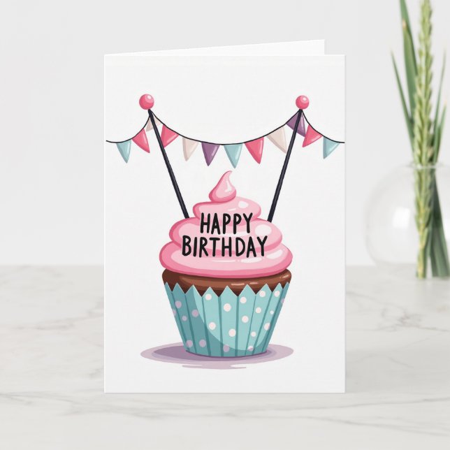 Cartão de Aniversário de Cacau Doce (Frente)
