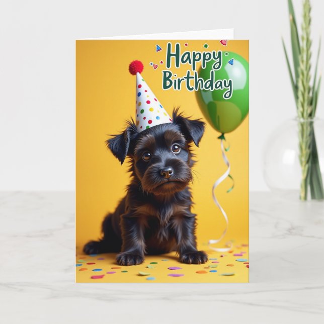 Cartão de Aniversário de Cachorrinho (Frente)
