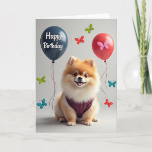 Cartão de Aniversário de Cachorrinho com Pelagem L