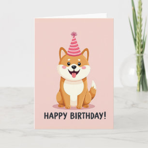 Cartão de aniversário de cachorro alegre