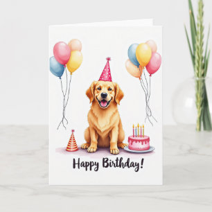 Cartão de Aniversário de Cachorro Alegre