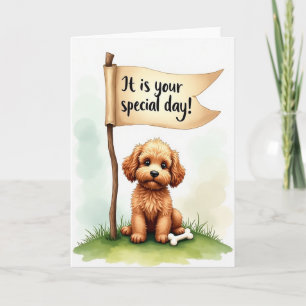 Cartão de Aniversário de Cachorro Auburn
