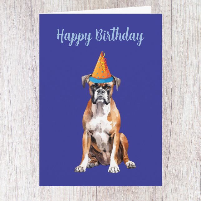 Cartão de Aniversário de Cachorro Boxer Fofo (Criador carregado)