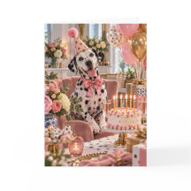 Cartão de Aniversário de Cachorro Dálmata Fofo