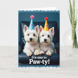 Cartão de Aniversário de Cachorro de Festa