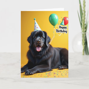 Cartão de Aniversário de Cachorro Festivo