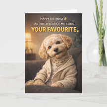 Cartão de aniversário de cachorro fofo para seu Co