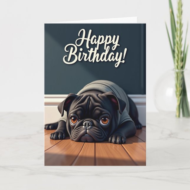 Cartão de Aniversário de Cachorro Gentil (Frente)