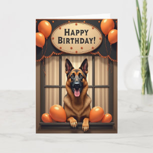 Cartão de Aniversário de Cachorro Marrom Alegre