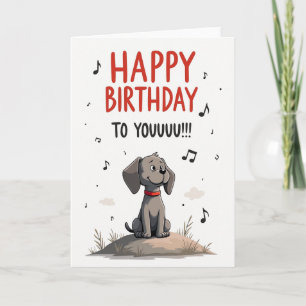Cartão de Aniversário de Cachorro Musical