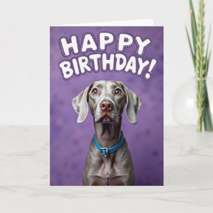 Cartão de Aniversário de Cachorro Prateado