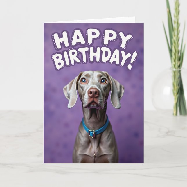 Cartão de Aniversário de Cachorro Prateado (Frente)