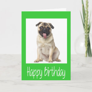 Cartão de Aniversário de Cachorro Pug Filhote - Ve