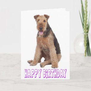 Cartão de Aniversário de Cachorro Puppy Airedale T