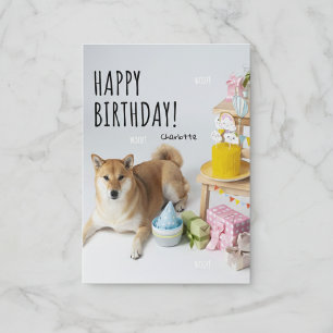 Cartão de Aniversário de Cachorro Shiba Inu