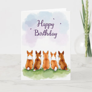 Cartão de Aniversário de Cães Atentos