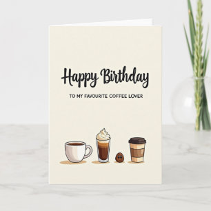Cartão de Aniversário de Café Doce
