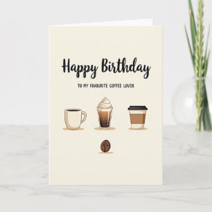 Cartão de Aniversário de Café Quente