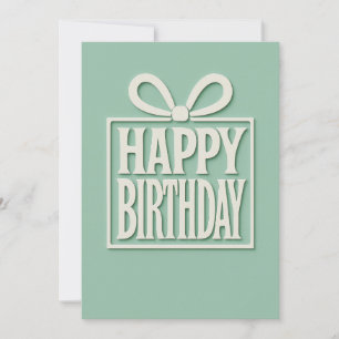 Cartão de Aniversário de Caixa de Presente Minimal