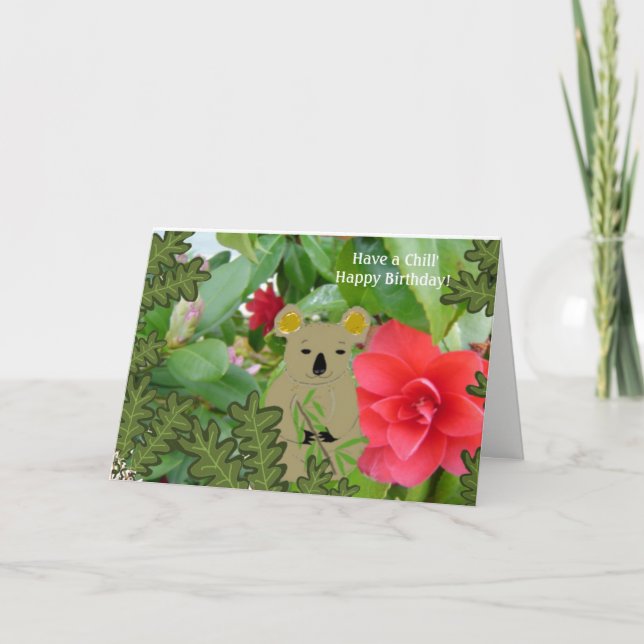 Cartão de Aniversário de Calafrios Koala Bear (Frente)