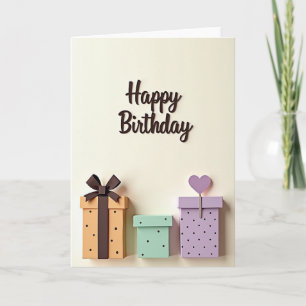 Cartão de Aniversário de Caligrafia Doce