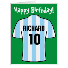 Cartão de Aniversário de Camisa de Futebol em Azul